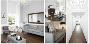 Collage of different viewpoints within the reception area of leading dentists in Glasgow City Centre the Berkeley Clinic